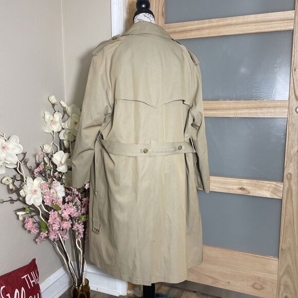 Wear in Good Health Classic Khaki Trench Coat  Button-Down Collared Outerwear 42 - Picture 5 of 9